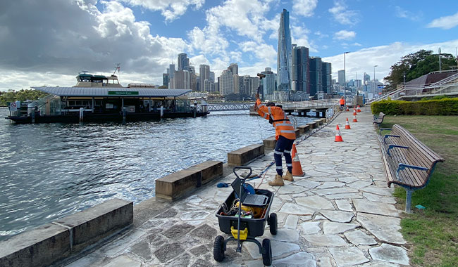 Marine geophysical survey for coastal infrastructure investigation