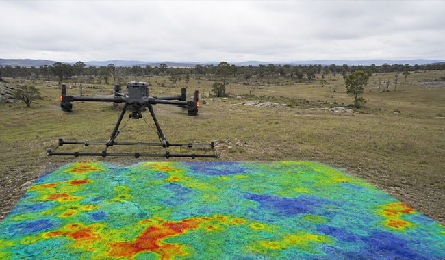 Drone electromagnetic survey for subsurface geophysical investigation