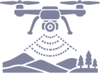 Drone conducting an airborne geophysical survey