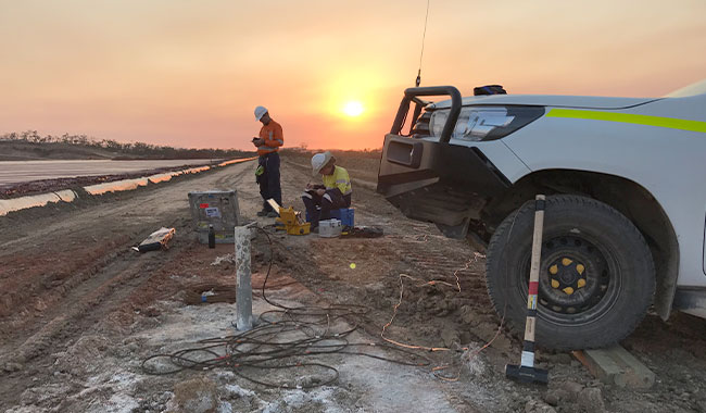Geophysical survey for seepage and containment assessment