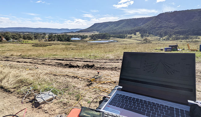 Seismic refraction survey for depth to rock and ground model development