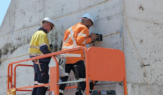 Ultrasonic non-destructive testing for concrete and structural assessment