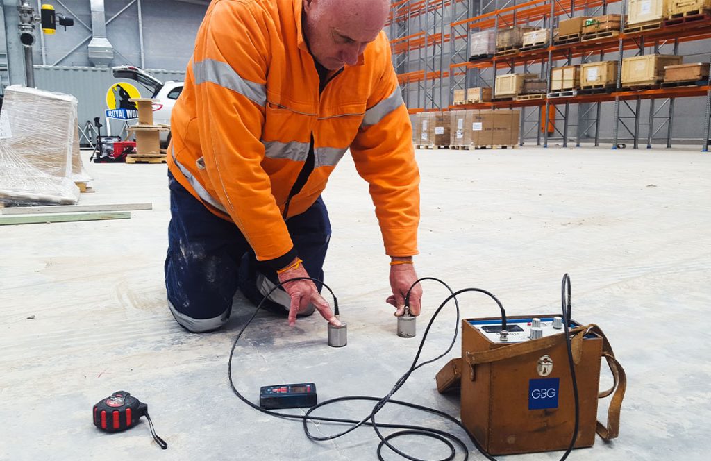 Non-destructive testing of concrete using ultrasonic testing methods